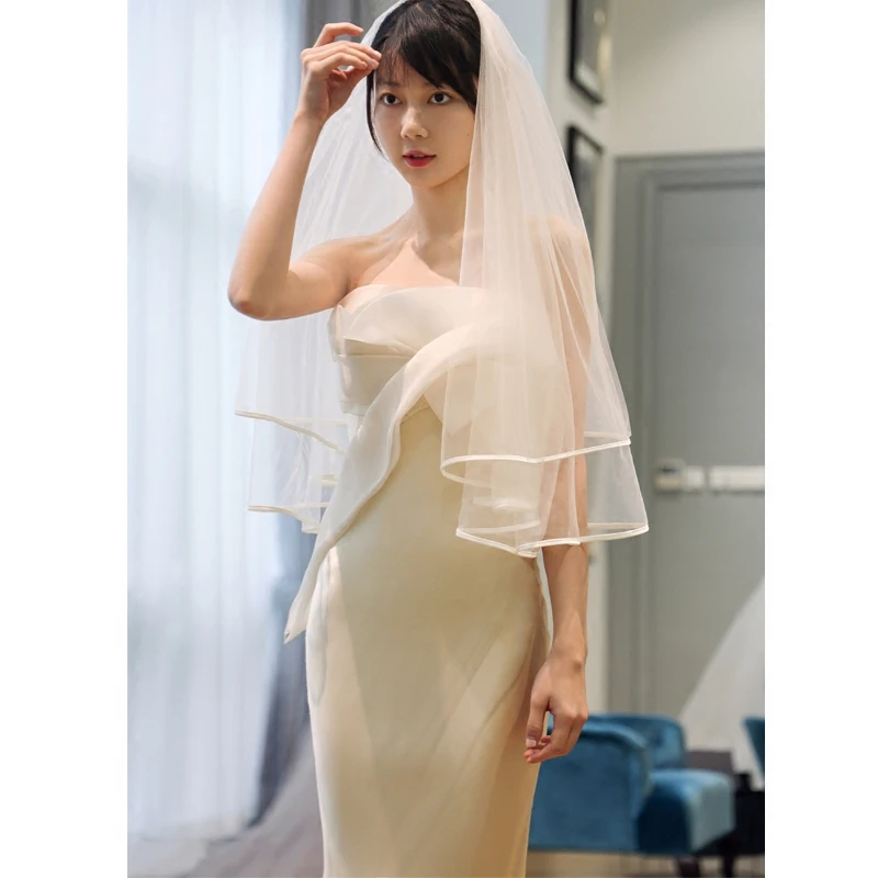 

Elegent Wedding Dress 2020 Strapless Sheath Soft Satin Bridal Gowns Wedding Party Dress Robe De Mariee Vestido De Noiva