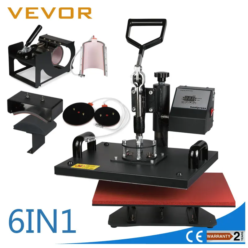 

VEVOR Горячая продажа новый дизайн 6 в 1 термопресс печатная машина