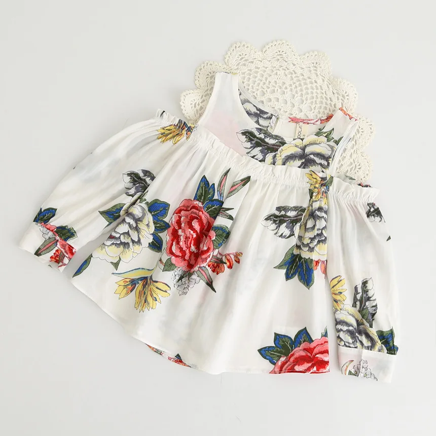 Школьная блузка для девочек; рубашки; винтажные Детские хлопковые блузки без рукавов с цветочным рисунком; дышащие топы для детей 2-7 лет; одежда для малышей