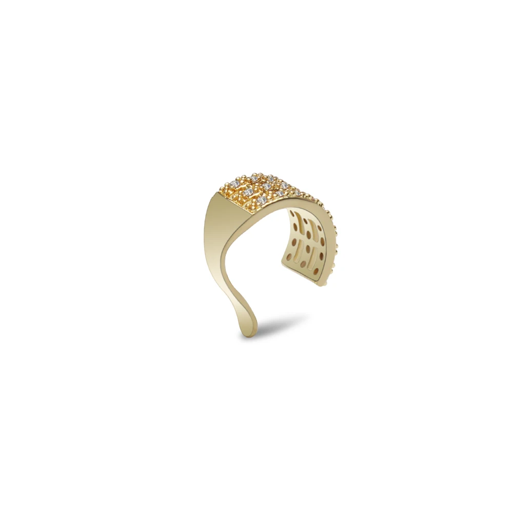 gold three rows Модные клипсы с кристаллами, без пирсинга, золотые, серебряные, поддельные серьги для ушей, Кафф для ушей, Кафф для ушей, серьги для женщин - Окраска металла: gold three rows