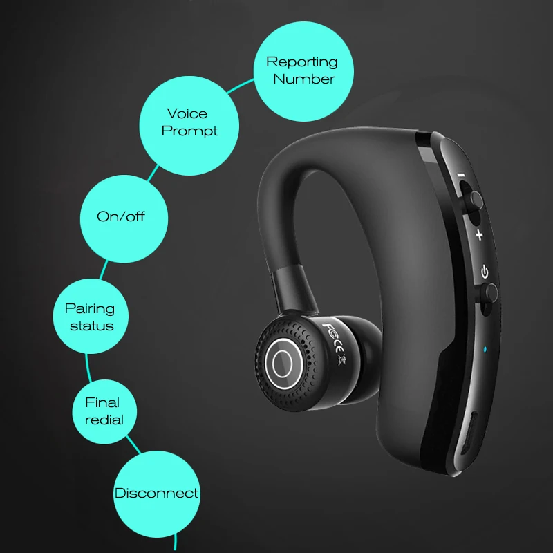 Bluenin V9 Бизнес Беспроводной гарнитура Bluetooth С микрофоном громкой связи голосовые