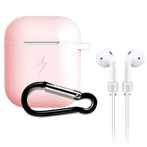 Pink 2 в 1Qi беспроводной зарядный чехол Силиконовый Футляр для наушников для Apple Airpods Bluetooth беспроводные наушники защитный чехол коробка TSML - Color: Pink