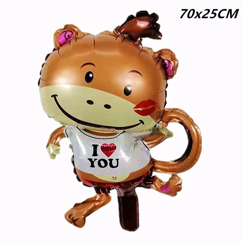 monkey 1 шт. большие воздушные шары в форме животных енота и лисы гелиевые воздушные шары животных с днем рождения джунгли вечерние украшения для детей - Цвет: monkey