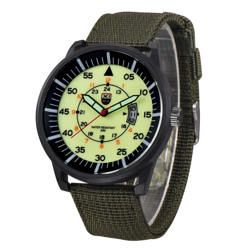 Мужские часы Relojes Hombre светящиеся новинка 2018 полицейский черный G10 нейлоновый