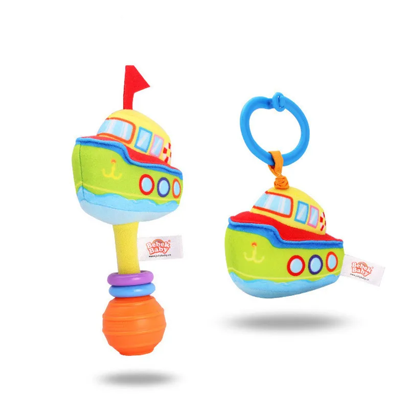 

2018 New 13CM Baby Stuffed Cartoon Hand Rattle Bar Sticks Grab Plush Toy Infant Appease Puppet Handbell Gifts Newborns Kids