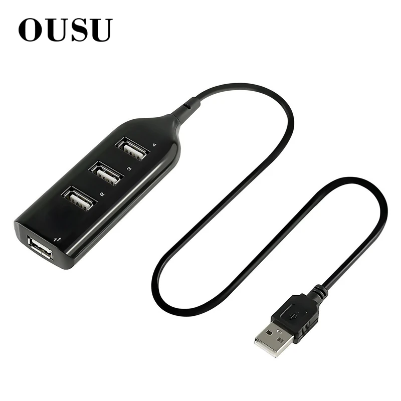 OUSU высокоскоростной Мульти USB 2 0 концентратор 4 порта Расширение Мини хаб