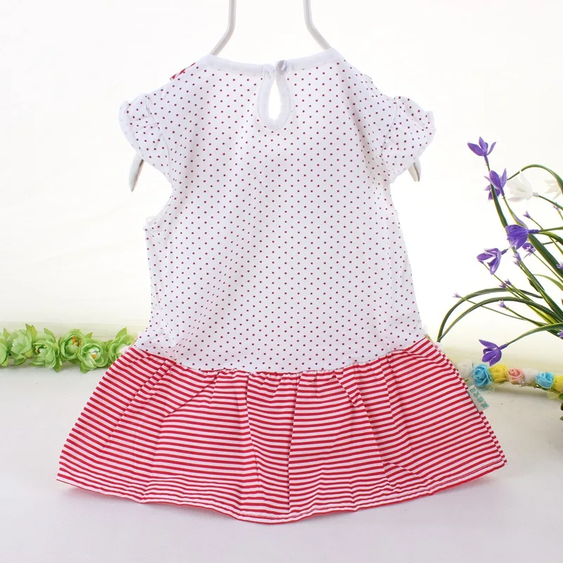 Полосатое платье для маленьких девочек Хлопковое короткое малышей летняя