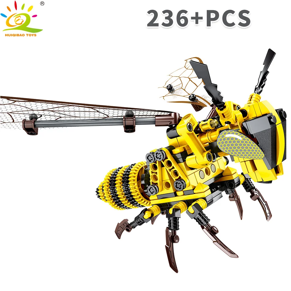 HUIQIBAO игрушки 236 шт. животные классические пчелы имитируют строительные блоки для