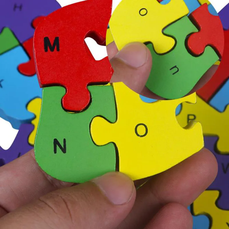Деревянные игры пазлы с мультяшными животными буквы алфавита деревянные