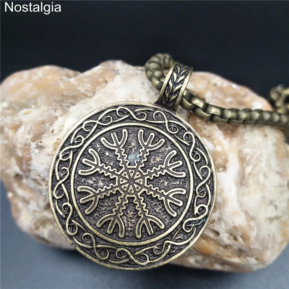 Norse Aegishjalmur Helm Of Awe Symbol Amulet Viking Necklace Pagan Pendant Talisman Jewelry | Украшения и аксессуары