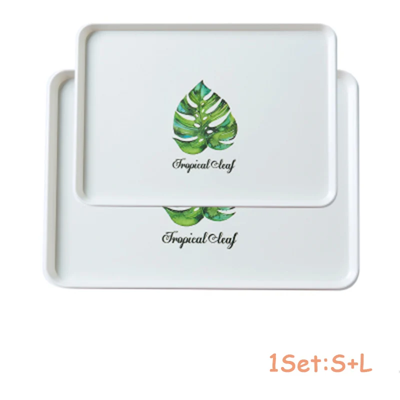 Style3 1Set Скандинавский стиль, пластиковая сервировка десерта, поднос для чая, завтрака, хлеба, поднос для снэков, тарелка для хранения, тарелки, Квадратные аксессуары, косметическое блюдо - Цвет: Style3 1Set