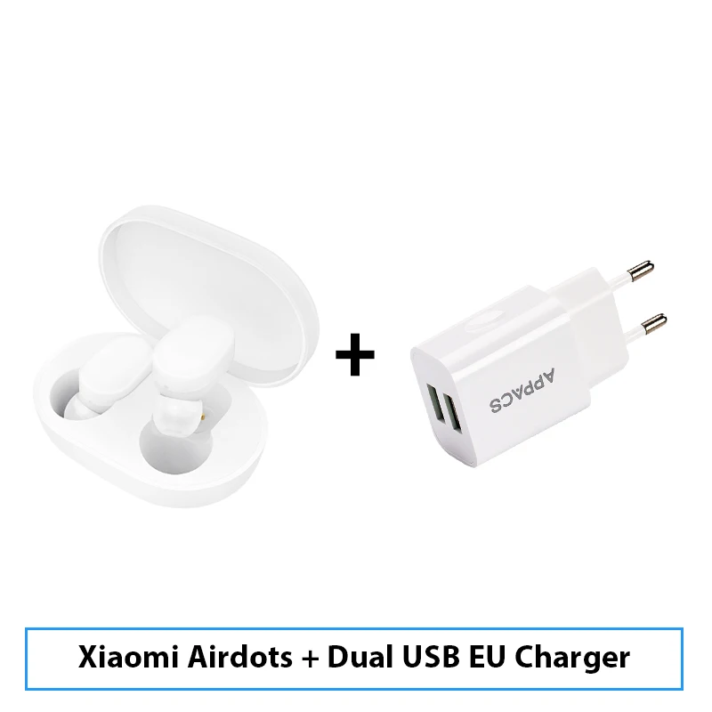Add EU Charger Xiaomi Mijia Airdots TWS Беспроводные Bluetooth 5,0 наушники вкладыши Молодежная версия стерео бас с микрофоном свободные Наушники управление AI - Цвет: Add EU Charger