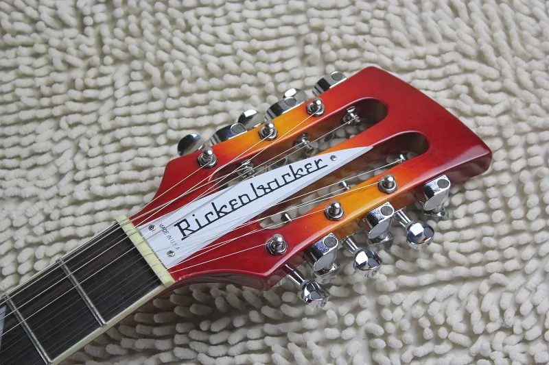 Custom Shop Рик пользовательские Полуакустические 12 строки 2 пикапы вишнево-красный