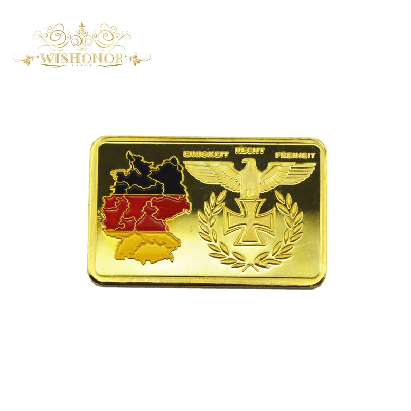Color Deutschland 24k чистого золота слиток золота Buffalo доллар США 1 сувенирная монета тонкий Бронзовый слиток золота слиток купить - Цвет: Color Deutschland