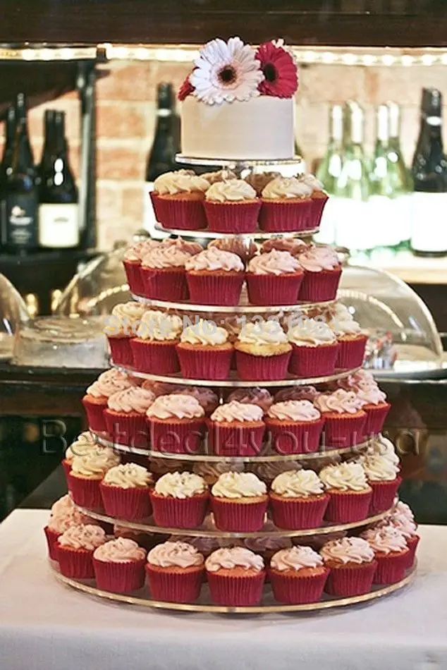 

7 Tier Crystal Clear Acrylic Round Wedding CupCake Stand Tower wedding decoration