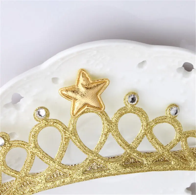 New Children Toddler Kids Baby Girls Headwear Bow Gold Silver Star Crown Tiara Princess Elastic Headband Hair Accessories | Детская