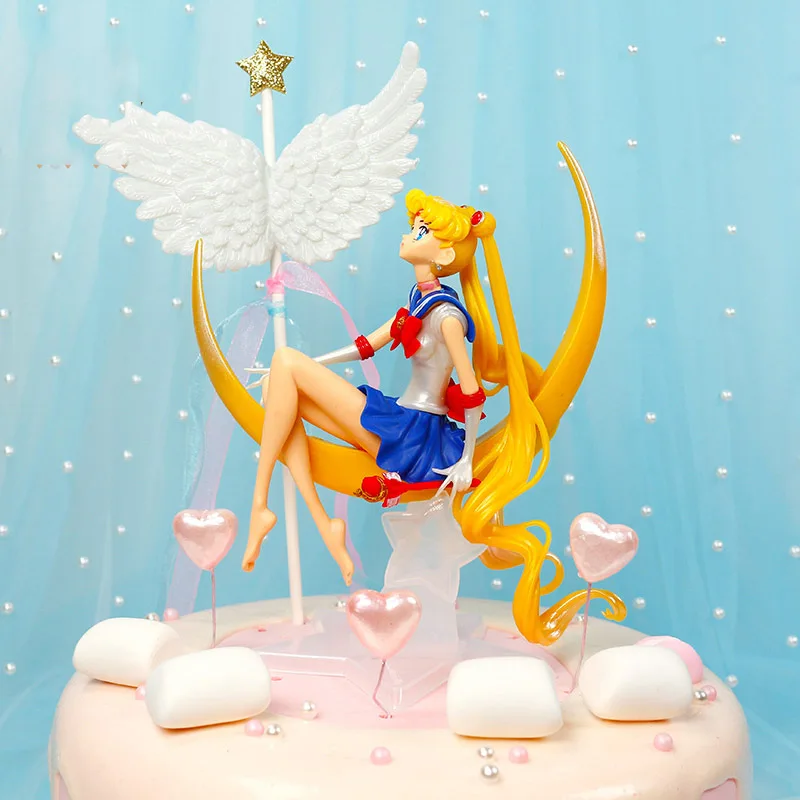15 см Сейлор Мун Tsukino Усаги ПВХ фигурка торт украшение Supplie фигурка Сейлор Мун