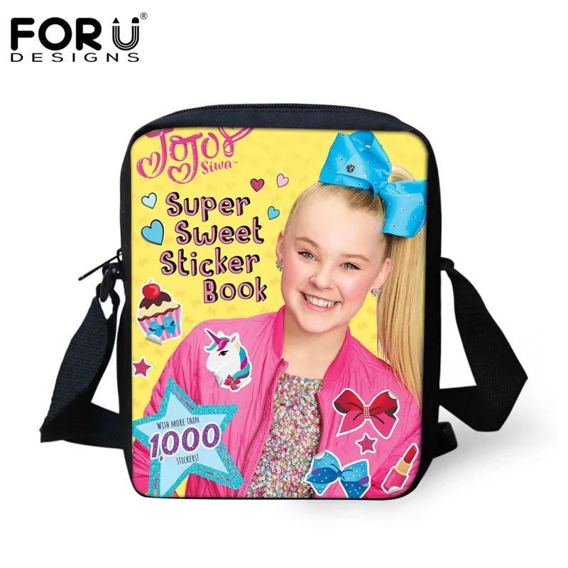 FORUDESIGNS/милые школьные сумки для девочек-подростков, суперзвезда JoJo Siwa, принт, детские сумки на плечо, повседневные школьные сумки для студентов - Цвет: HK7014E