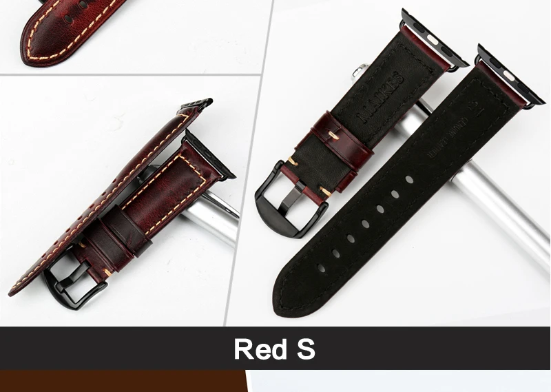 MAIKES для Apple Watch, ремешок 42 мм, 38 мм, 44 мм, 40 мм, серия 4, 3, 2, 1, iWatch, СИНИЙ Масляный воск, кожаный ремешок для Apple Watch, ремешок