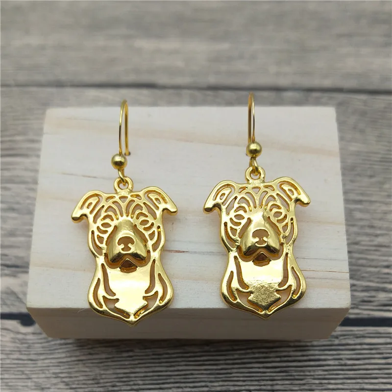

New Staffordshire Bull Terrier Drop Earrings Trendy Style Bull Terrier Dangle Earrings Fashion Pet Dog Earrings Women Jewellery