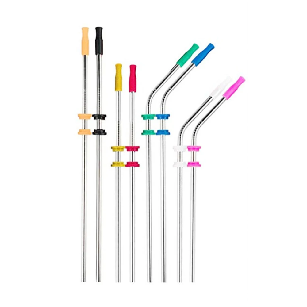 20pcs Cover 6mm Reusable Teeth Protector Caps Accessories Party Bar Stainless Steel Straw Silicone Tip Anti Burn Prevent Scald