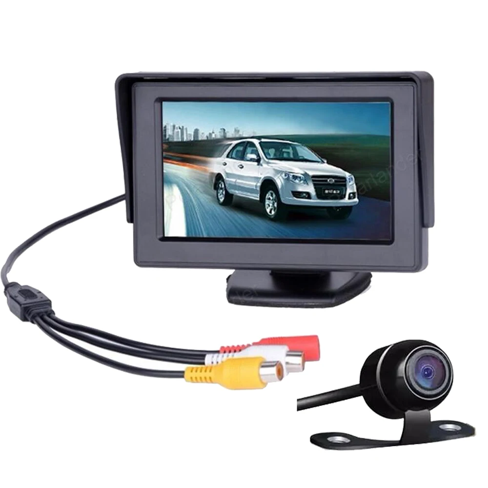 

4.3 Inch Car Rearview Monitor with Waterproof Car rear view camera 2ch video input Auto Parking System display 480*234