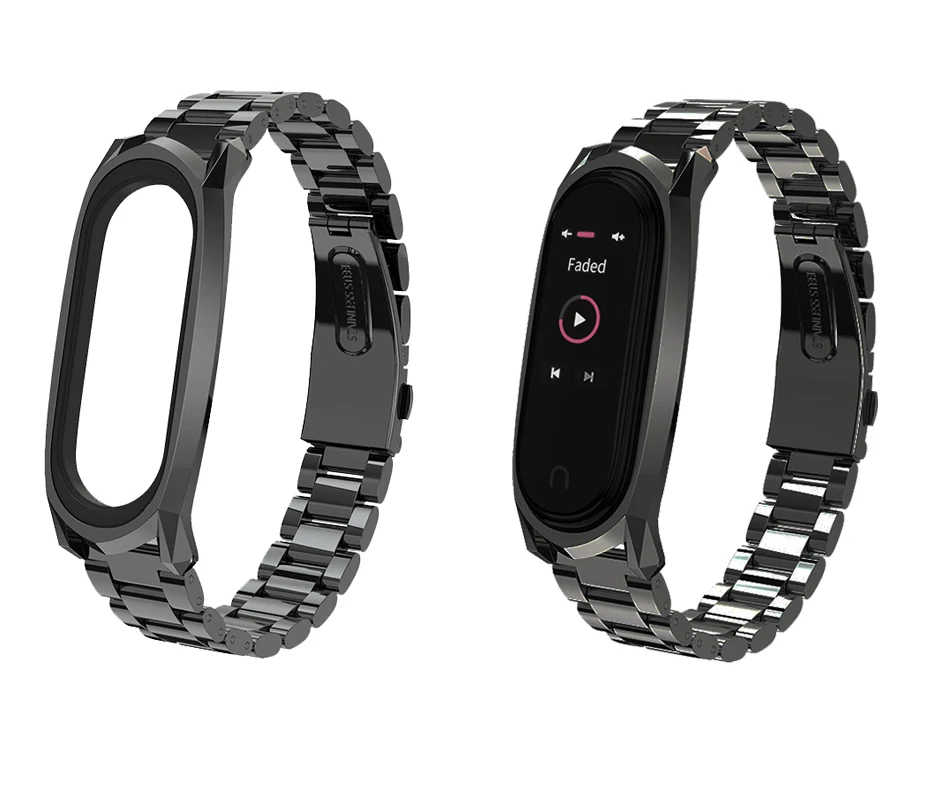 Металлический ремешок mi jobs для Xiaomi mi Band 4 Безвинтовой браслет из нержавеющей стали Сменные аксессуары для mi Band 4