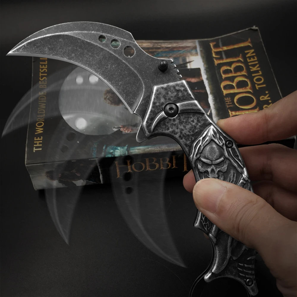 Лев OD008 жнец смерти 3D гравировка Танто складное лезвие тактические охотничьи