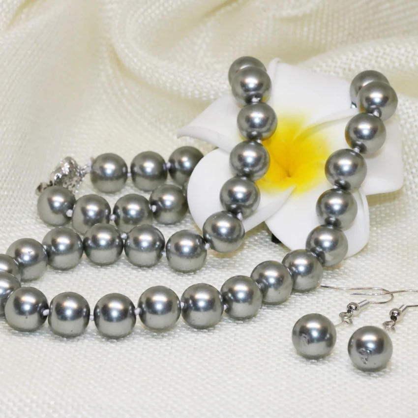 Имитация жемчуга в виде ракушки Стиль Оригинальный дизайн ожерелье серьги 10 мм