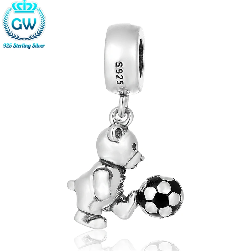 

Sterling Silver Pendant Charms Animal & Football Charm Pulseira De Prata DIY Jewelry Making 925 Brand Gw Jewellery S459-15