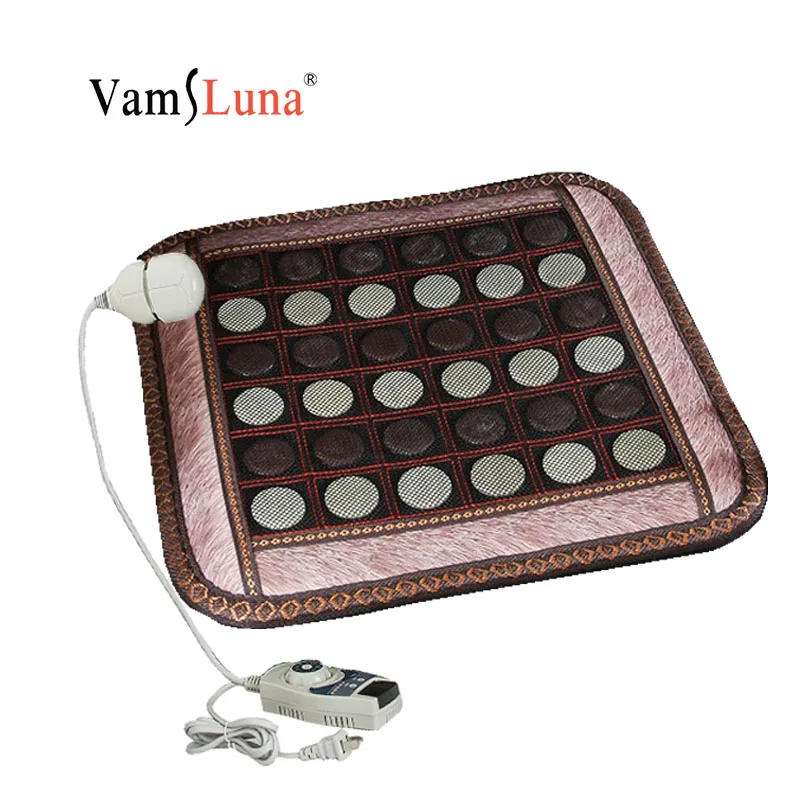 

Natural Therapy Healing Jade Germanium Tourmaline Stones Infrared Heating Mat Jade Stone Massage Heating Mat/Pad 45*45CM