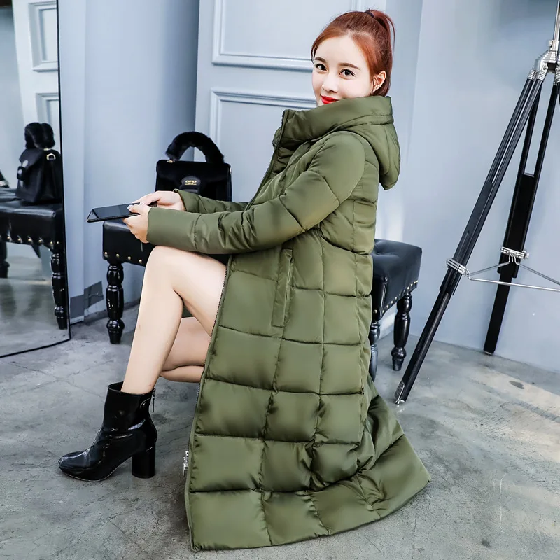 SHIBEVER зиму Для женщин куртка пальто хлопковые парки с капюшоном теплая фугу