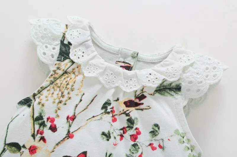 2018 Special Offer Promotion Baby Girls Floral O-neck Summer Sleeveless Cotton Lady 2 Sets Of Infant Newborn Clothes | Детская одежда и