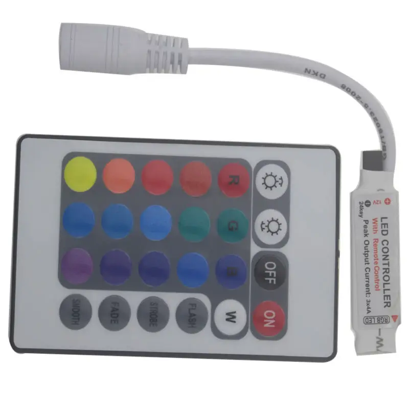 Dc 12v Мини led rgb контроллер для 3528 5050 Светодиодная лента с 24key ИК пульт