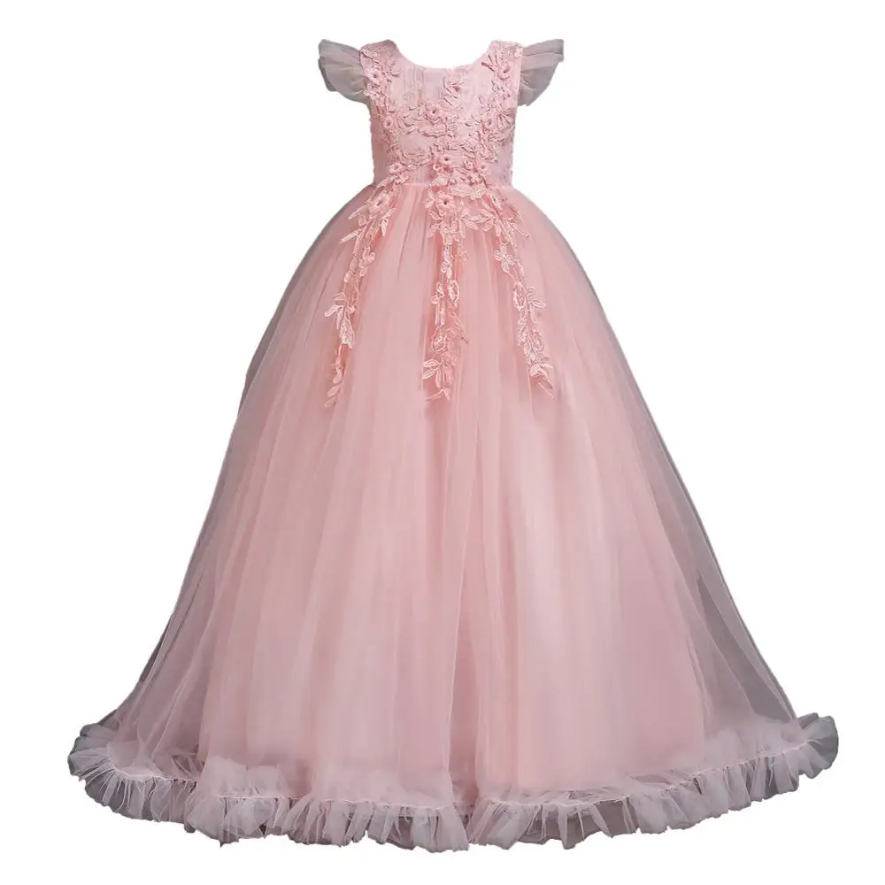 Lovely Flower Girl Dresses Tulle 2019 Beading Appliqued Pageant For Girls First Communion Kids Prom | Детская одежда и обувь