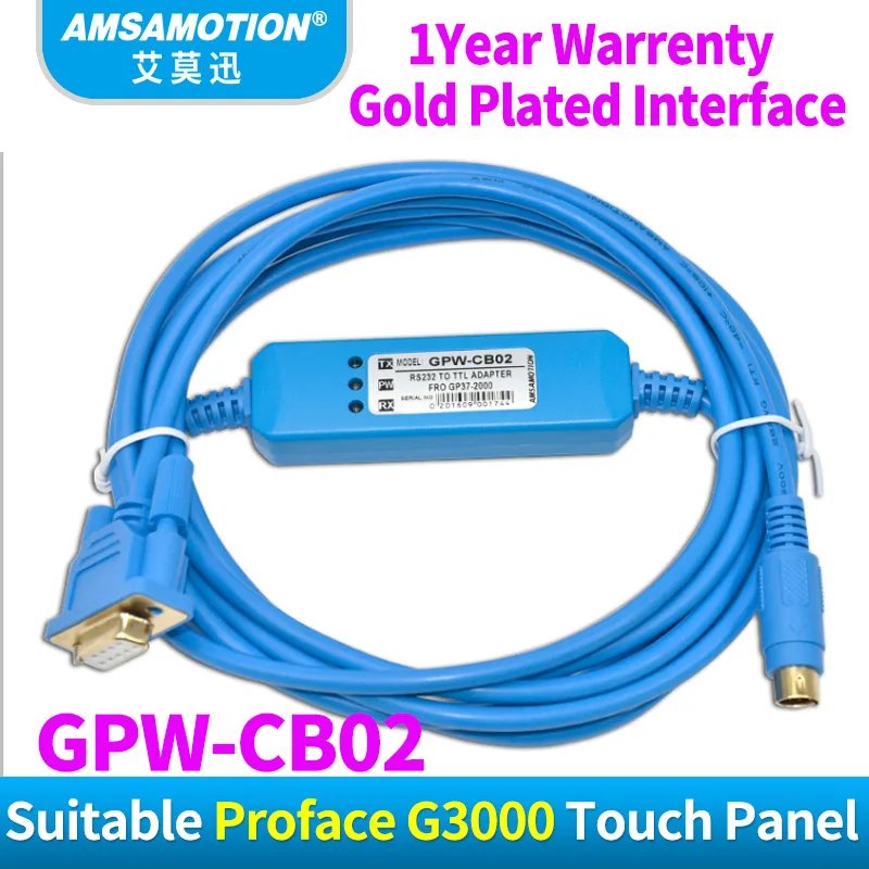 

Amsamotion GPW-CB02 Communciation Cable Suitable Proface GP3000 Below Touch Screen Programming Cable GPWCB02 GPWCB03 Adapter