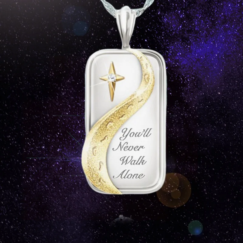 Новое творчество Мода Кристалл двухцветные следы крест кулон ожерелье цепочка до ключицы ювелирные изделия женские/мужские подарки