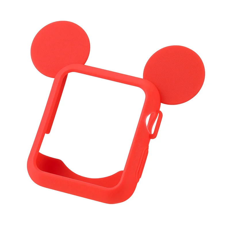 Милый мягкий силиконовый чехол для часов с Микки + ремешок Apple Watch Series 3 2 1 iWatch 42 мм 38