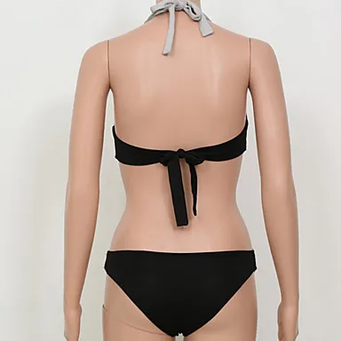 

Women's Bikinis , Color Block Underwire Bra Others Black