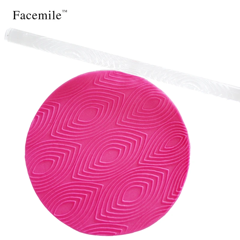 Инструмент для украшения кексов прозрачная акриловая скалка помадки с тиснением