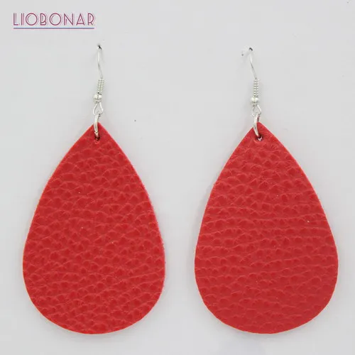 Color 2-Red Модные трендовые серьги из кожи темно-синие каплеобразные серьги легкие серьги из кожи для женщин молодых девушек bijoux - Окраска металла: Color 2-Red