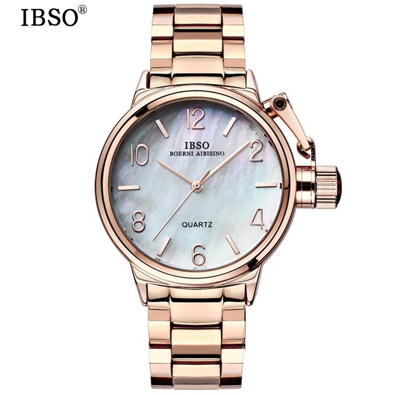 IBSO Лидирующий бренд Роскошные Кварцевые часы из нержавеющей стали ремешок Relogio