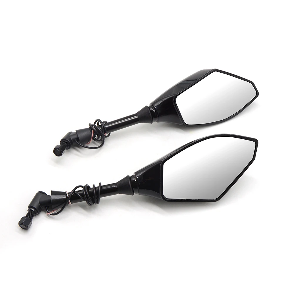 8 мм 10 мотоциклетные Светодиодные поворотники Зеркала из углеродного волокна для