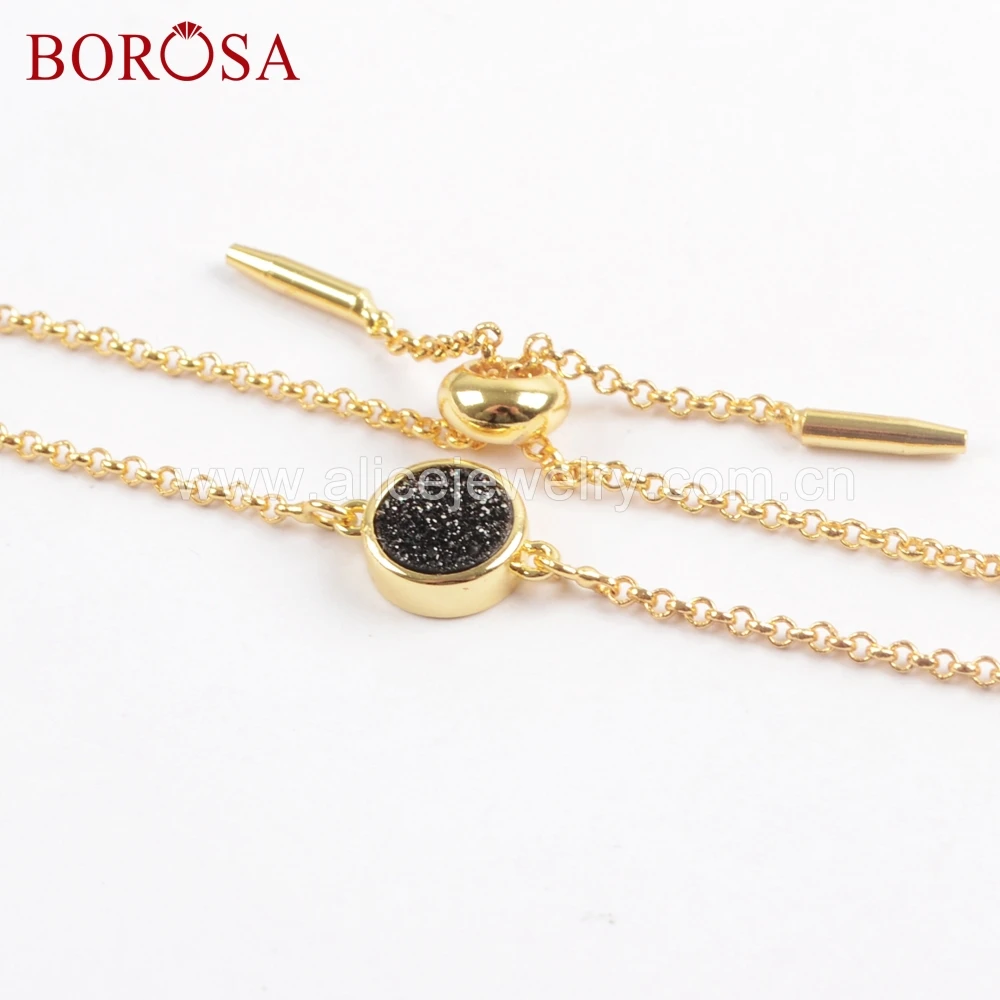 BOROSA 8 шт Круглый Титан Радужная Друза браслеты смешанные цвета крошечные Druzy