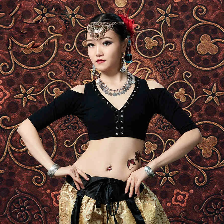 ATS Племенная одежда для животных пляски Танк Топ Шоли Верхняя одежда Без плеча Без спины Плюс Размер Женщины Цыганка.