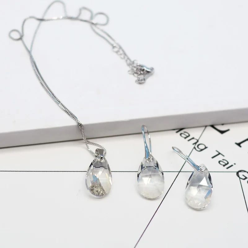 Набор ювелирных изделий из натуральных кристаллов Сваровски подвеска в форме