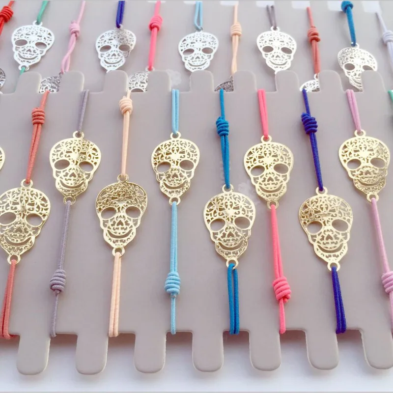 12 шт./компл. браслет с шармами Древо жизни/Череп браслеты обручи регулируемыми