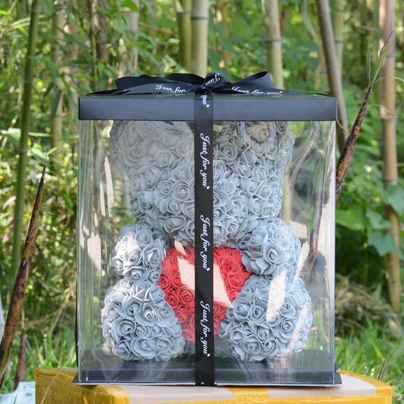 Вечные розы Hug Bear ручная работа подарки на день Святого Валентина долговечное