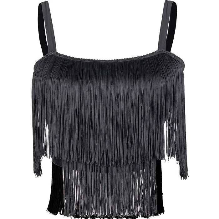 Tops Платье для латинских танцев, топы с бахромой, танцевальные костюмы для сальсы, одежда для выступлений, Дамская одежда для самбы, одежда для самбы, DN3553 - Цвет: Tops