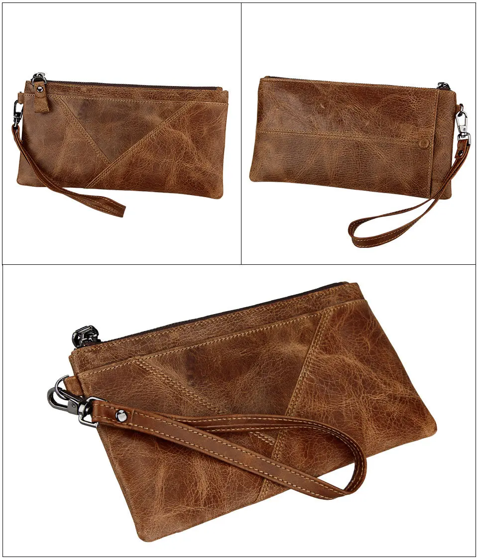 COWHERD новый мужской кошелек 100% из натуральной кожи Crazy Horse Zipper монета карман Топ
